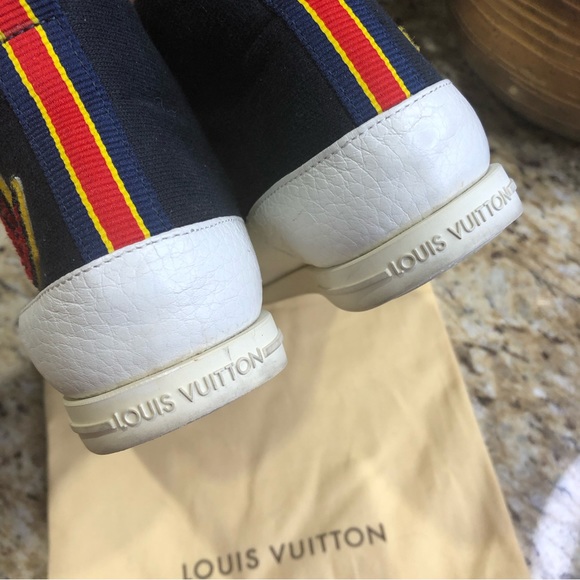 Louis Vuitton Paris Fastball Navy High Top Leather Sneakers EUR 30/US 13 Big Kid - Picture 10 of 13